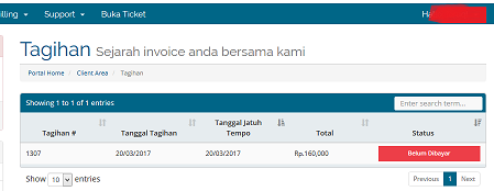 daftar nomor tagihan