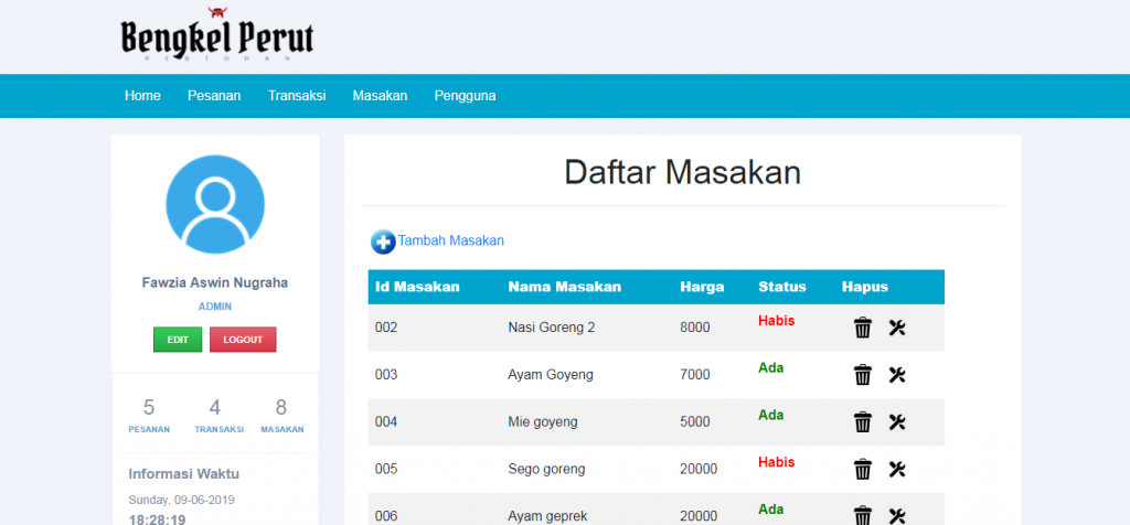 Script PHP Web Kasir Untuk Penjualan Restoran